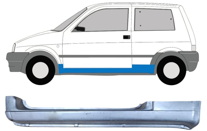 Volledige dorpel voor Fiat Cinquecento 1991-1998 / Links