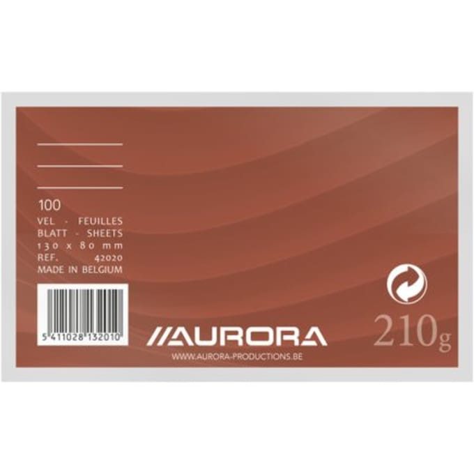 Systeemkaart Aurora 130x80mm lijn met rode koplijn 210gr wit 100 vel