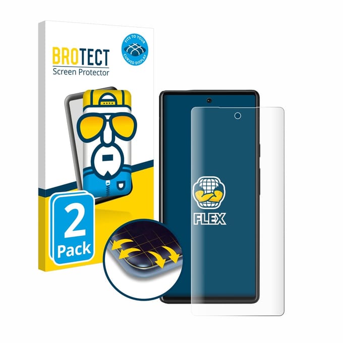 BROTECT - Screenprotector voor Google Pixel 6 - Folie Beschermfolie transparant volledig dekking - 2 Stuks