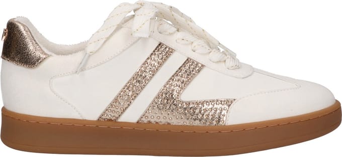 La Strada Sneaker Wit Goud Textiel - Damesschoenen - Maat - 37