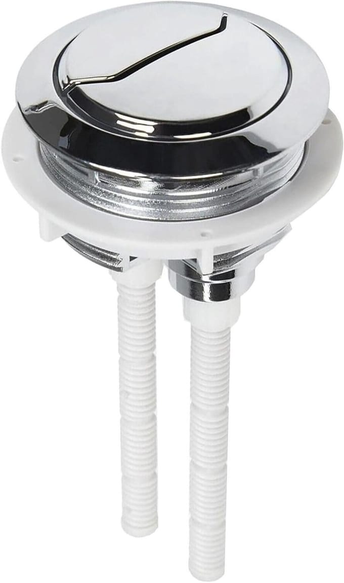 Toilet Spoelknop - Dubbele Spoeling - Water Besparen - Verchroomd ABS Plastic - 48mm Schroefdraad - Zilver