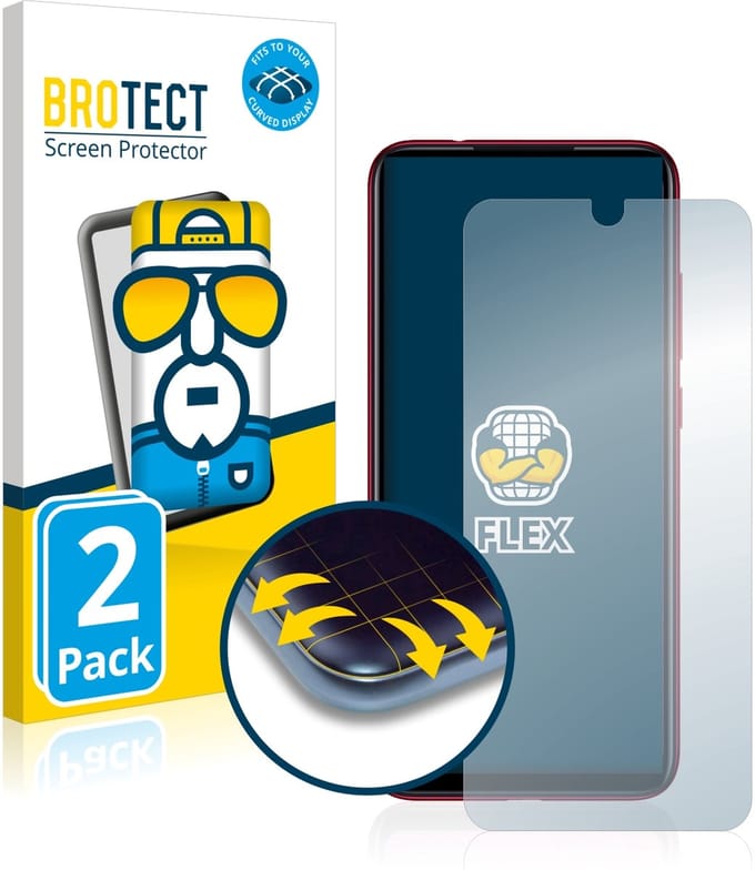 BROTECT - Screenprotector voor Xiaomi Redmi Note 7 / 7 Pro / 7S - Folie Beschermfolie transparant volledig dekking - 2 Stuks