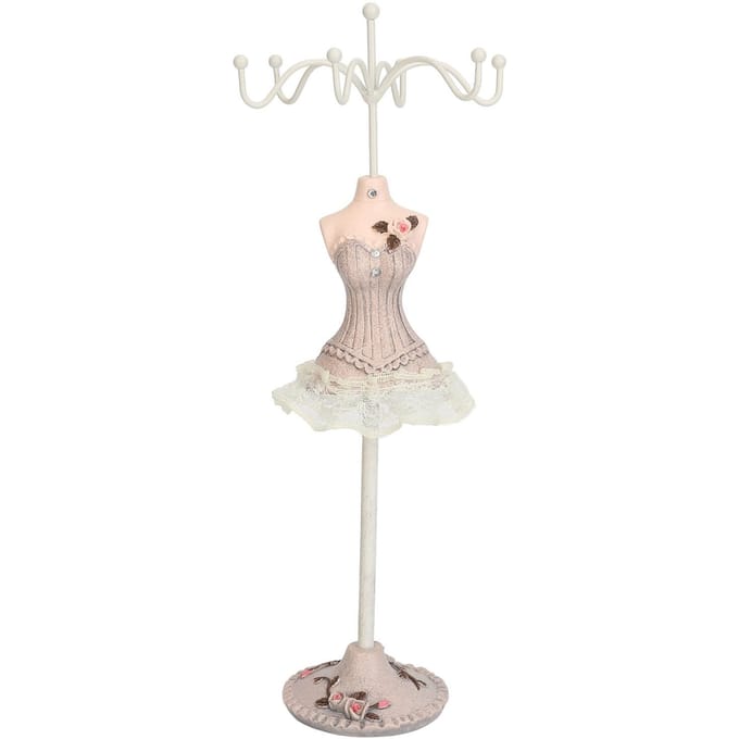 Mannequin Jurk Sieraden Display Standaard Model Jurk Oorbellen Ketting Sieraden Organizer Decoratief beige