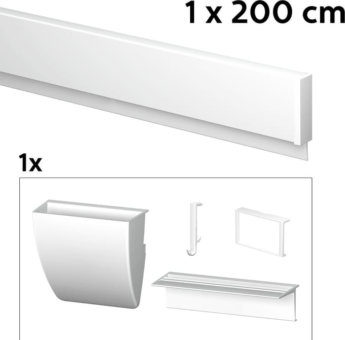 Artiteq Schilderij Ophangsysteem 2 meter All-in-one Info Rail incl Accessoires / Wit