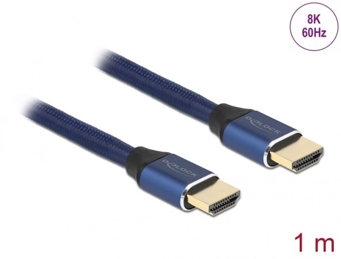 Delock Ultra High Speed HDMI Cable 48 Gbps 8K 60 Hz blue 1 m certified