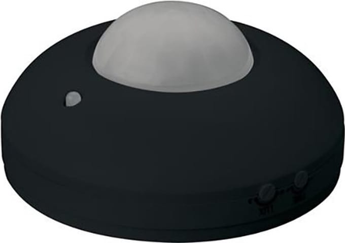 Bewegingssensor - Opbouw Rond - Mat Zwart Kunststof - 360° 6m