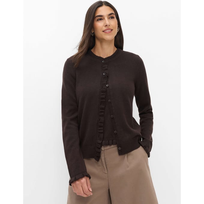 Slim fit gebreid jack van mix van scheerwol en kasjmier model 'ANN'