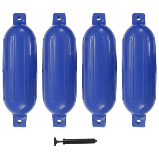 vidaXL - Bootstootkussens - 4 - st - Ø - 16x58 - cm - PVC - blauw