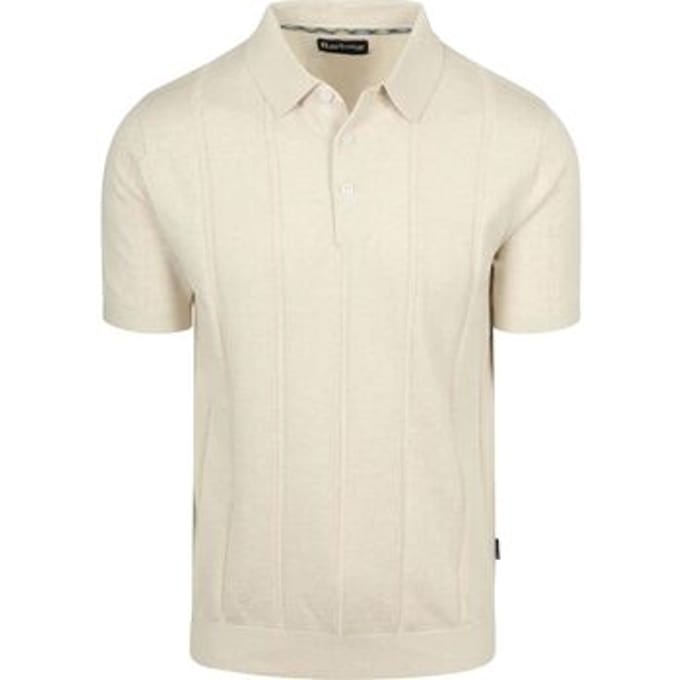Barbour Wellburn Knitted Polo Ecru - Maat XXL - Heren