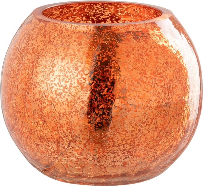 J-Line theelichthouder Bal Craquelé - glas - goud - small