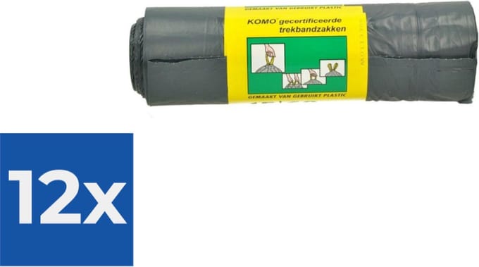 KOMO Afvalzakken met trekband - 60 l - 180 stuks