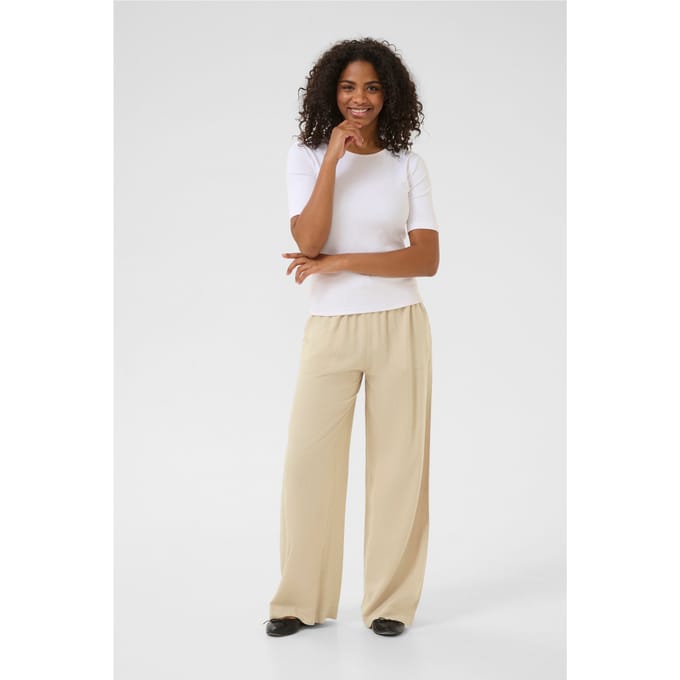 Kaffe KAmilia Long Wide Pants HW Dames Broek - Maat 40