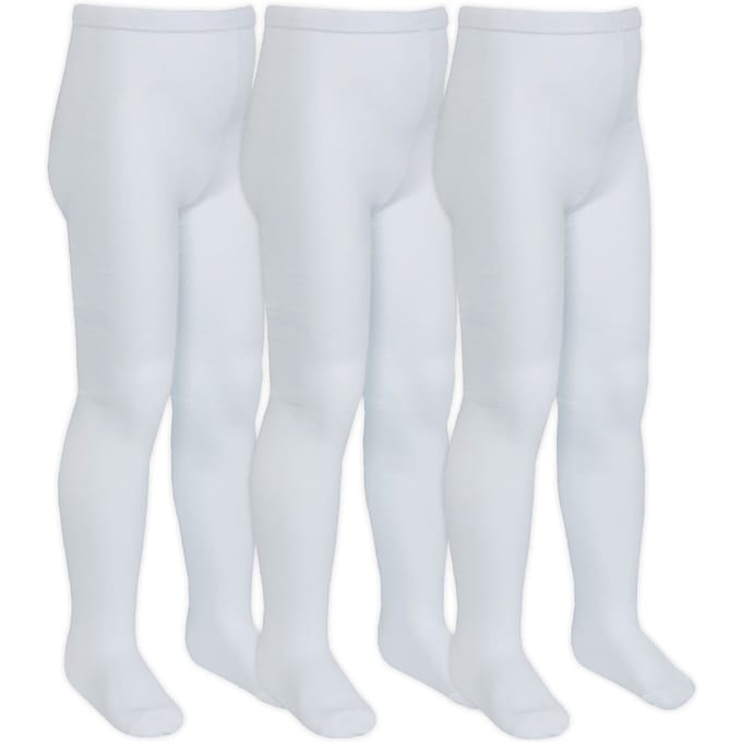 Sock Snob - 3 Paar Meisjes Bamboe Panty's Multipack | Effen Panty's voor School - Wit