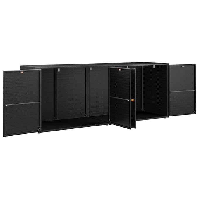vidaXL - Tuinkast - Zwart - 198x55,5x80 - cm - Poly - Rattan