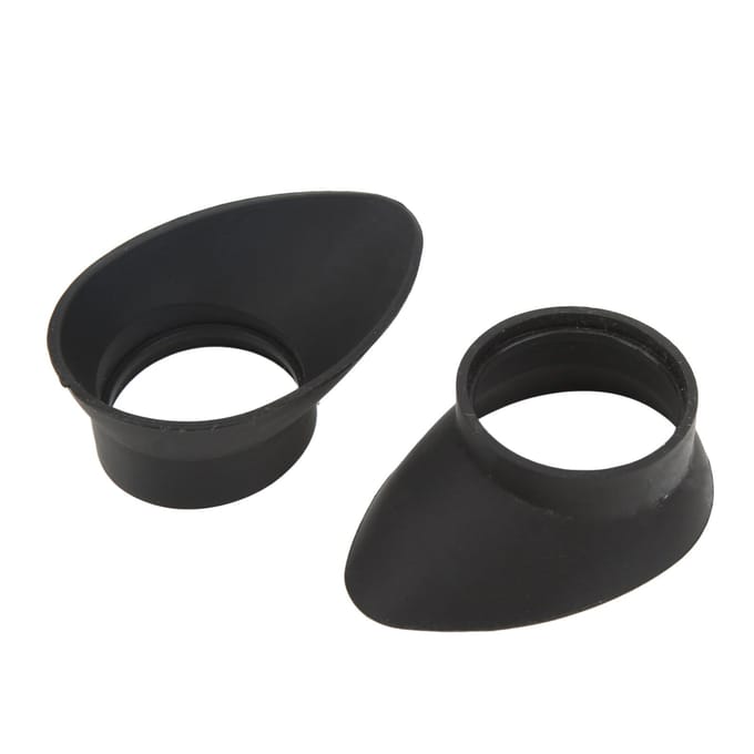 2 stuks Rubberen Oogschelpen 27mm Binnendiameter Opvouwbare Oogstukafdekking voor Microscoop Oculair Instrument black