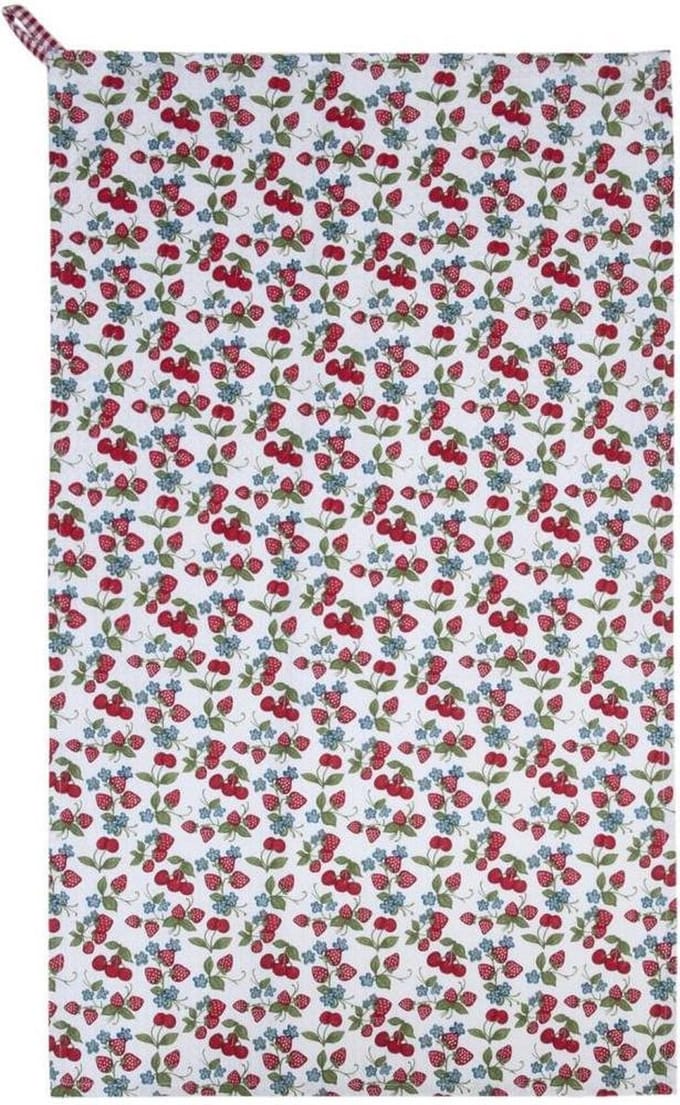 Clayre & Eef - Keukendoek Theedoek - Kers & Aardbei - 50 x 85 - 3 stuks