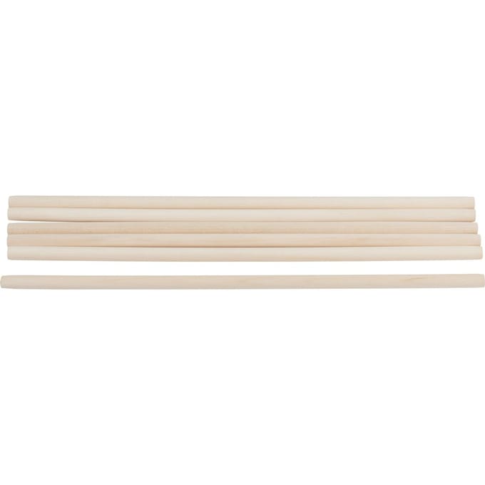 VBS Houten staven, 30 cm - Ø 8 mm, 6 stuks