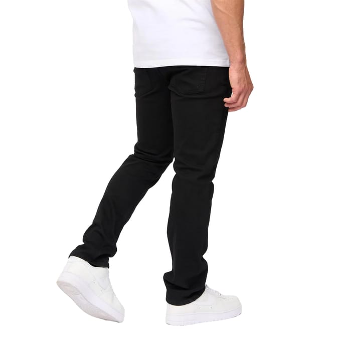 Crosshatch Heren Draker Straight Leg Jeans (Zwart)