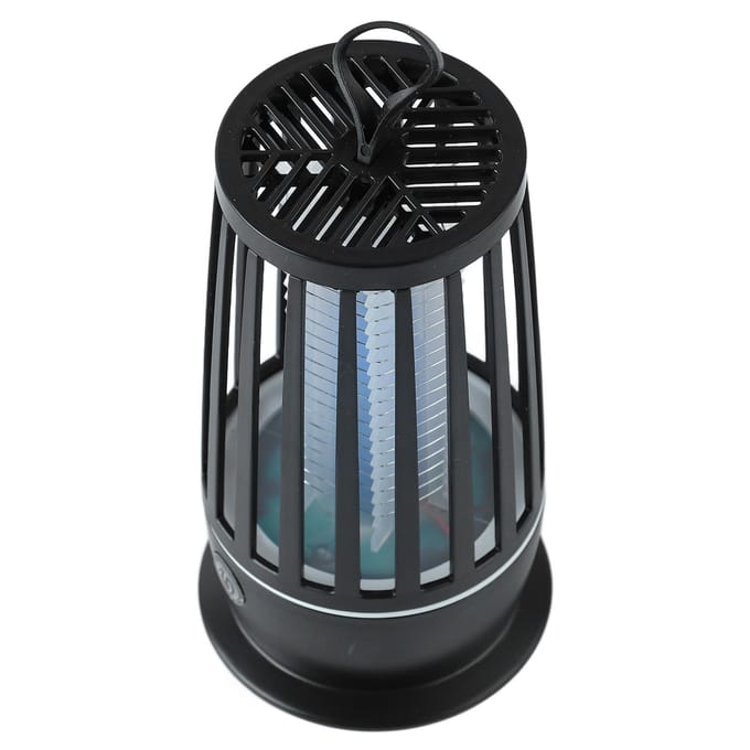 Lampe anti-mouches électrique silencieuse rechargeable USB 110V/220V en polypropylène, pour une utilisation intérieure et extérieure. black