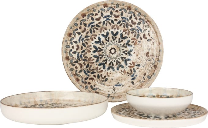 Rinart Serviesset (Medium) - Aztec - 24 delig - 6 persoons - Porselein
