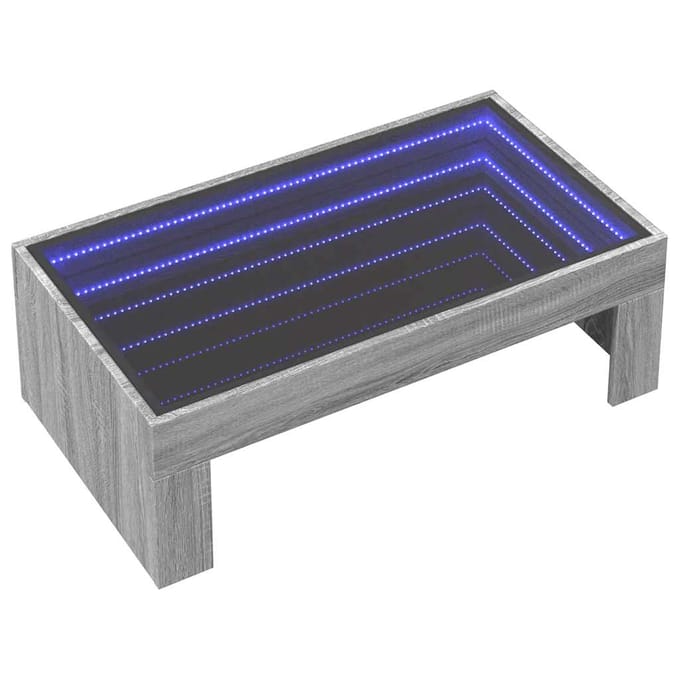 vidaXL - Salontafel - met - Infinity - LED - 90x50x30 - cm - grijs - sonoma - eikenkleur