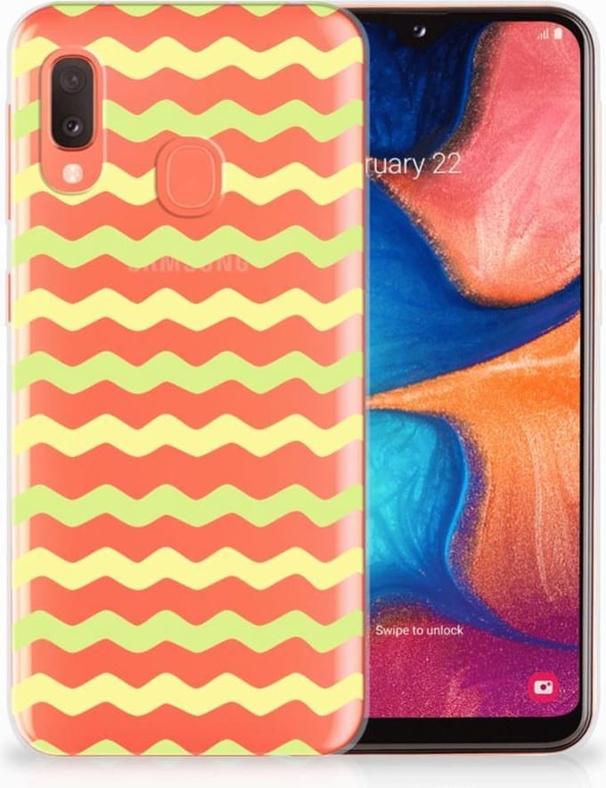 Samsung Galaxy A20e TPU bumper Waves Yellow
