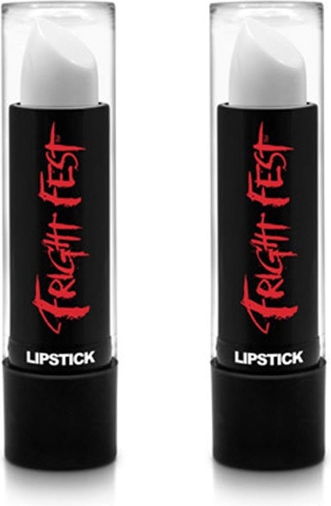 Paintglow Lippenstift/lipstick - 2x - wit - 4,5 gram - Schmink/make-up - Halloween/carnaval
