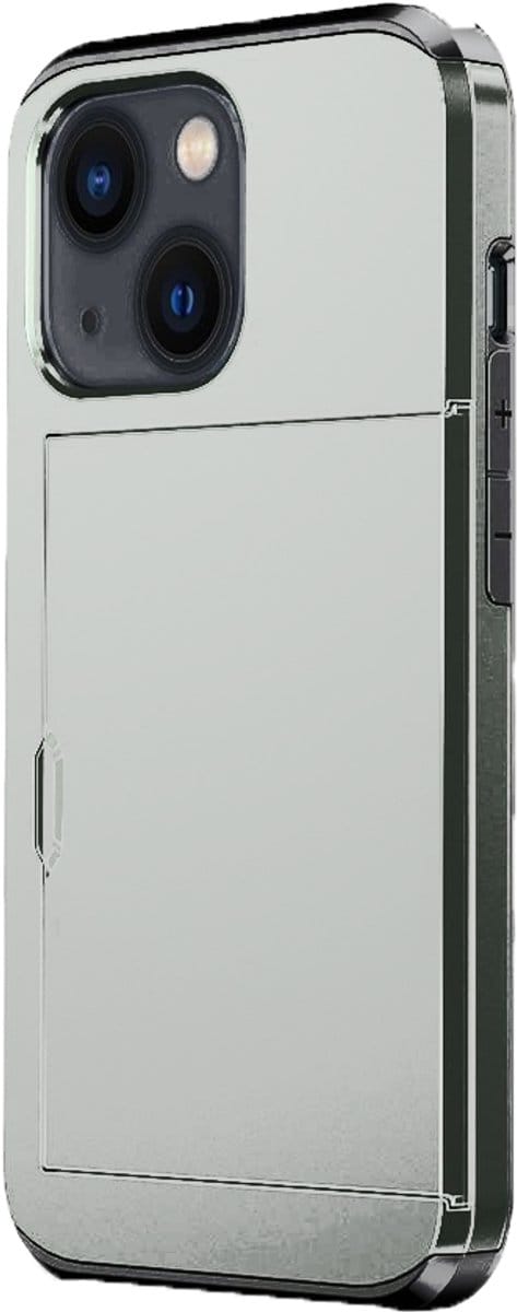 Hoesje geschikt voor iPhone 16e - Backcover - Hardcase - Pasjeshouder - Portemonnee - Shockproof - TPU - Zilver