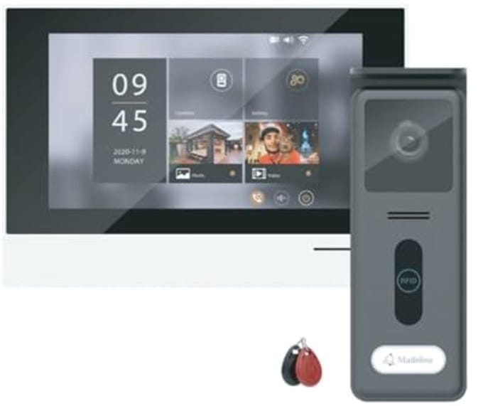 Videofoon met 7" touchscreen en contactloze ontgrendeling