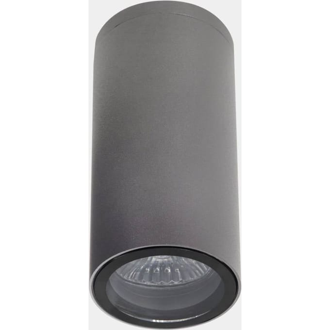 LEDS-C4 Eko buiten plafondlamp, grijs, Ø 6 cm, aluminium