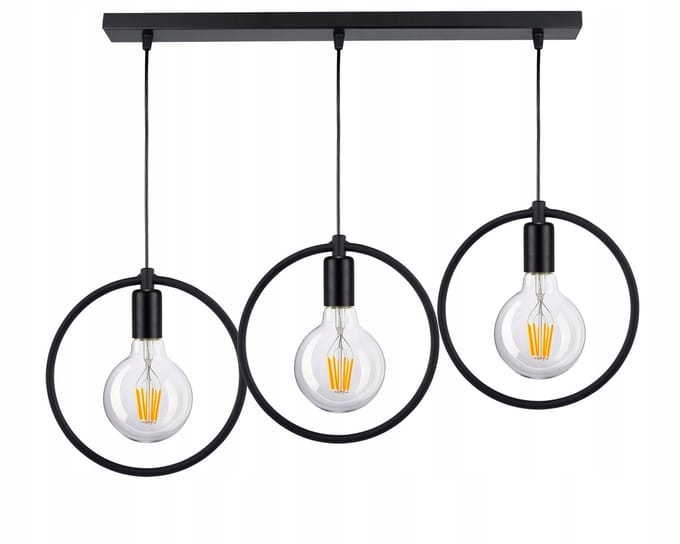 Hanglamp Zwis Edison Loft Zwart 3xE27 - Verstelbare Hoogte