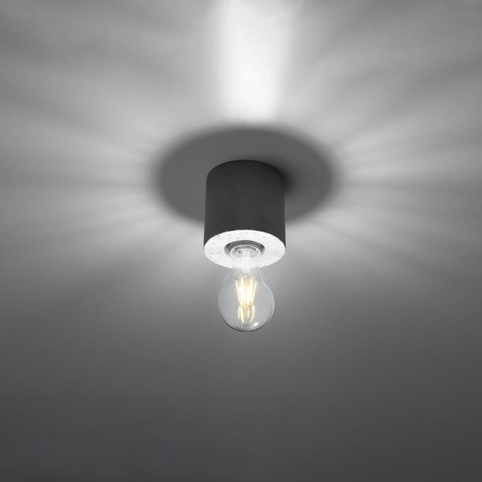 Sollux Lighting Plafondlamp Salgado - E27 - grijs - concreet - 10x10x10cm