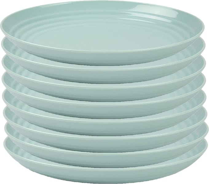 PlasticForte Rond bord/camping bord - 8x - D22 cm - mintgroen - kunststof
