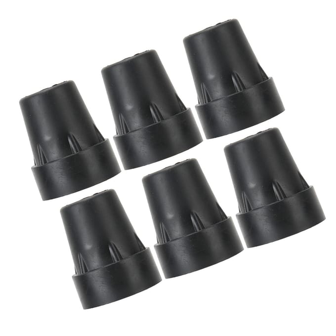 6 stuks Wandelstok Onderkant Pads Antislip Wandelstokken Eindkap Tip Accessoire black