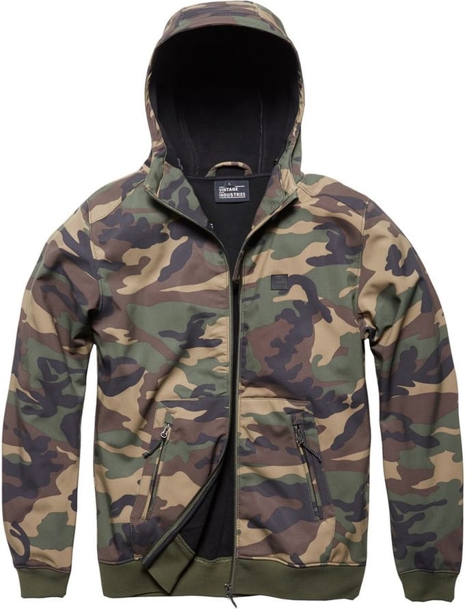 Vintage Industries Funktion-jas Ashore Softshell Jacket Woodland Camo