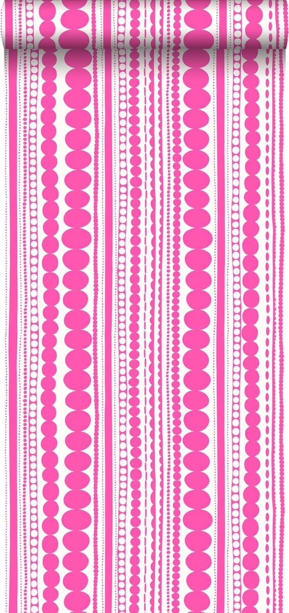 ESTAhome behang kralen fuchsia roze - 53 cm x 10.05 m - 138837