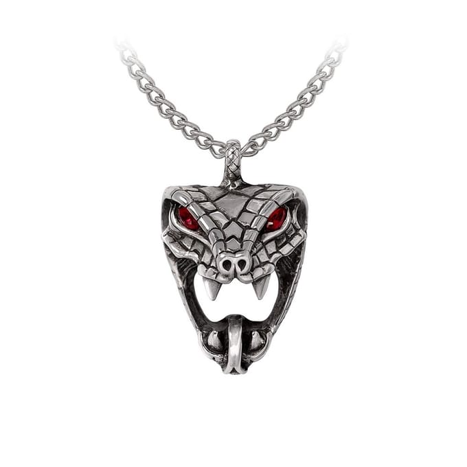 Alchemy Gothic - Gothic Halsketting - Snake Bite (Naeddre) - voor Vrouwen - zilverkleurig
