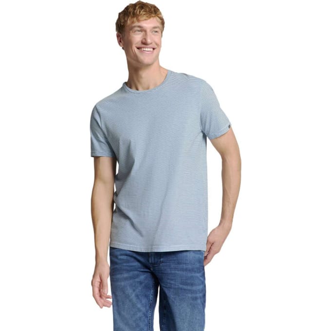 No Excess T-shirt Crewneck Stripes Sky Größe: XL | Basic T-Shirts Outlet | Herren