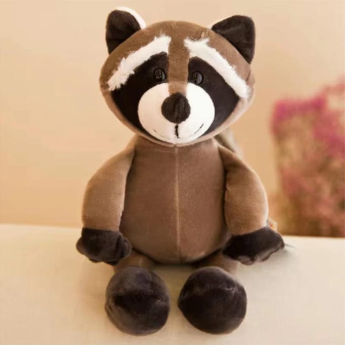 DW4Trading Knuffel Wasbeer - Dierenknuffels - Knuffelbeesten - Pluche Speelgoed - 25 cm