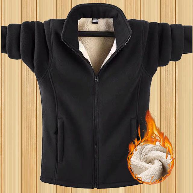 Plus Size 9xl Fleece Sweatshirt Heren Warm Dikker Sweatshirt Herfst Winter Herenkleding Effen Kleur L zwart