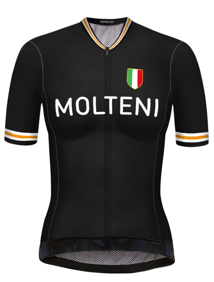 Retro Dames Wielershirt Molteni Zwart - REDTED - L