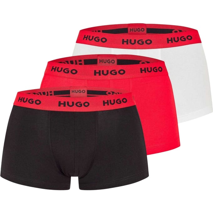 Hugo Heren Boxershorts (Set van 3) (Zwart, Rood, Wit)