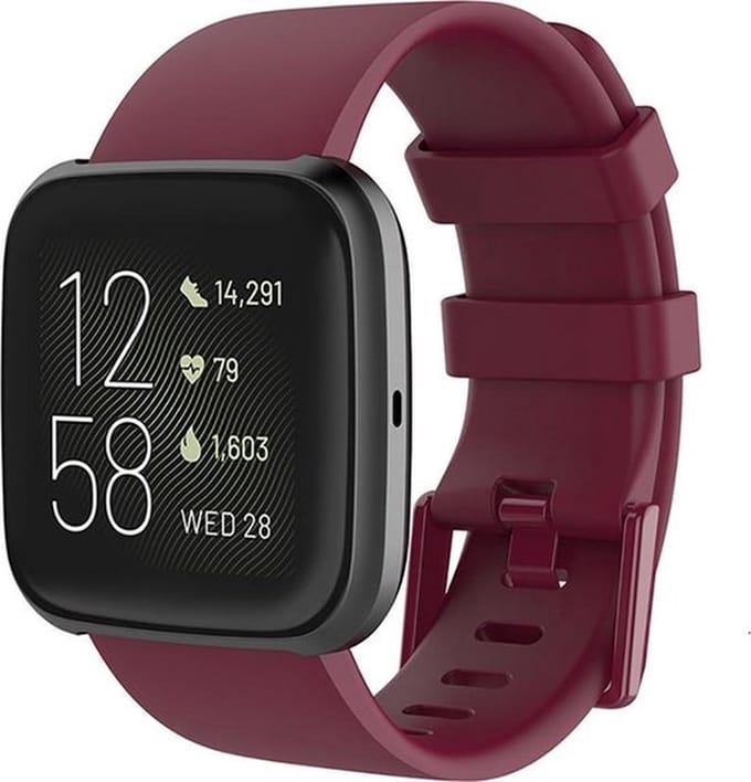 Shop4 - Fitbit Versa Bandje - Small Siliconen Rood