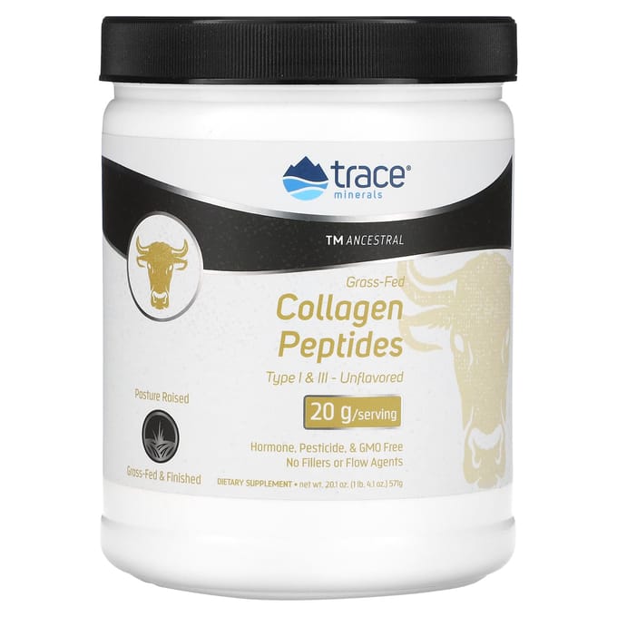 Trace, Peptides de Collagène Nourri à l'Herbe, Non Aromatisé, 1 lb. 571g(4.1oz)