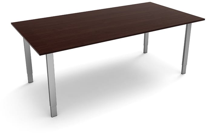 Vergadertafel Alpha bruin 200x100cm verstelbaar