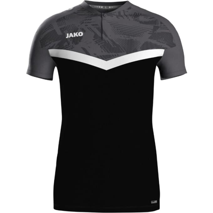 Jako Iconic Polo Heren - Zwart / Antraciet | Maat: S