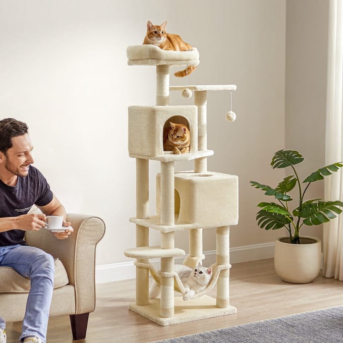 Krabpaal – 155 cm – Pluche – Luxe Kattenmeubel