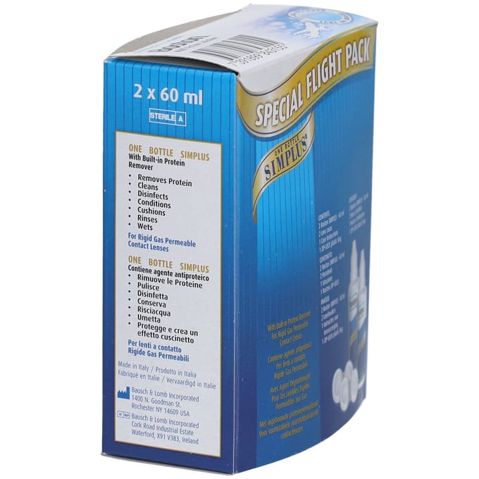 Boston Simplus Flight Pack - 2 x 60 ml + 2 lenshouders + Zip-bag - Lenzenvloeistof