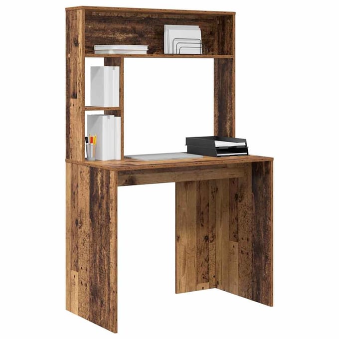 vidaXL - Bureau - Oud - Hout - 91 - x - 50 - x - 149 - cm - Bewerkt - hout