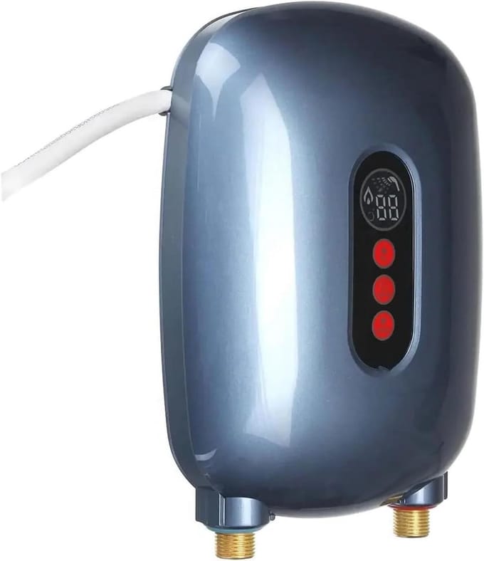 Elektrische Waterverwarmer - Directe Verwarming - Direct Warm Water - Constante Temperatuur - 32 cm - Blauw